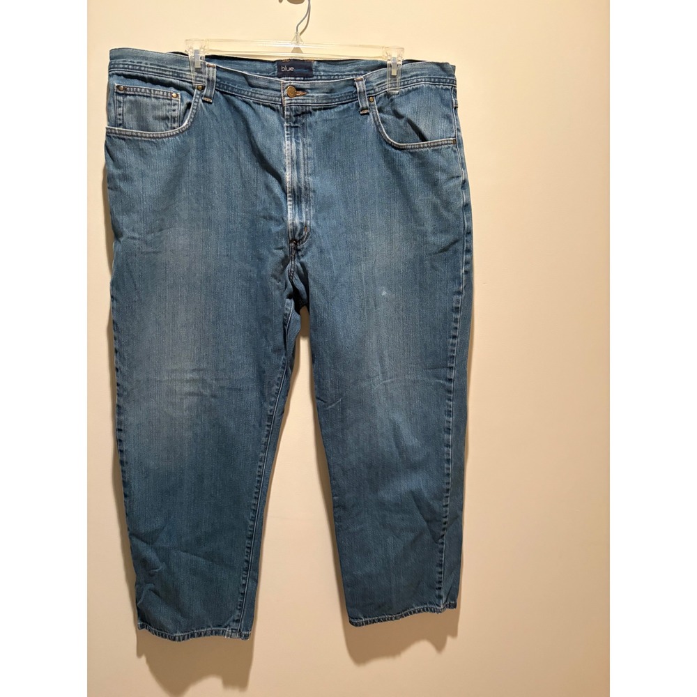 Blue Pronto Uomo Mens Straight Leg Jeans 46x32 Medium Wash Denim 100% Cotton